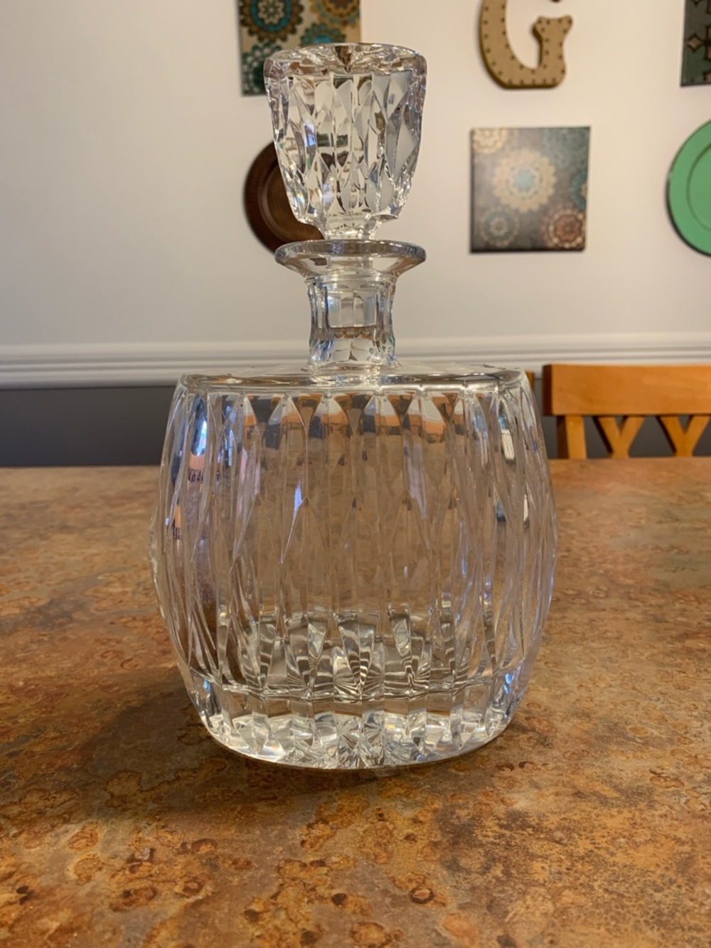 Crystal Glass Decanter - Clear Cut Pattern